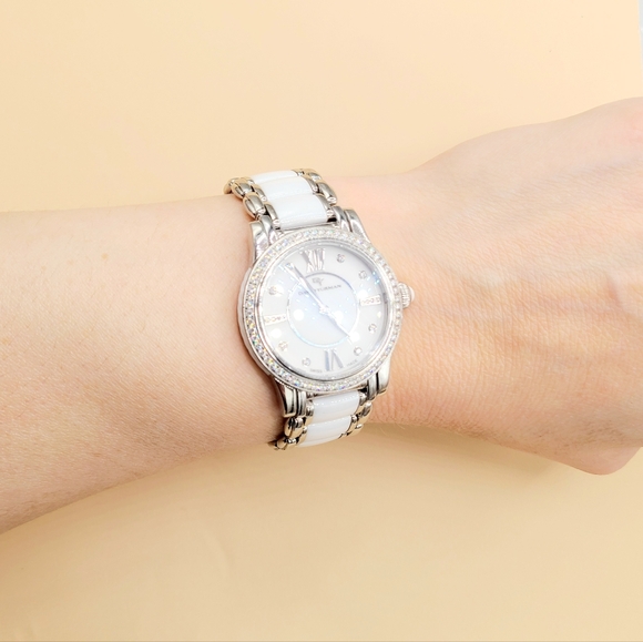 David Yurman Classic Quartz Watch With Diamond Bezel and White Ceramic - Picture 14 of 15